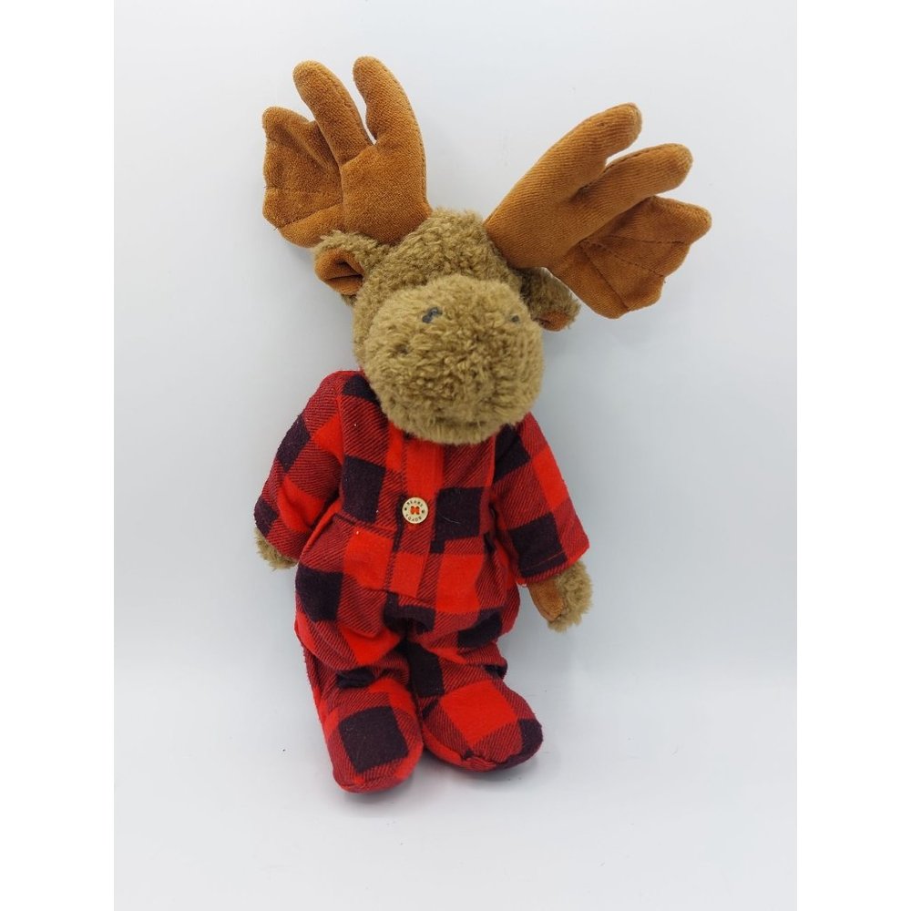Clydes Bears Bearwear Moose Plush Buffalo Plaid 14" Tall stuffed Animal